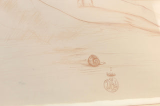 Dalí, Salvador. (1904–1989) Couple, homme et femme nue couchés en bord de mer, 1970