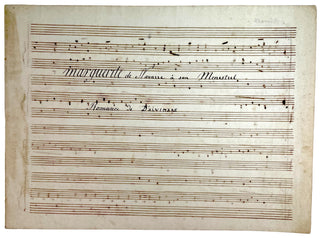 Dalmivare, Martin-Pierre. (1772-1839) Marguerite de Navarre à son Menestrel. For voice and piano. Manuscript