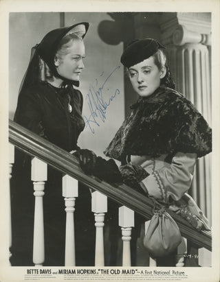 [Davis, Bette. (1908–1989)] Hopkins, Miriam. (1902–1972) "The Old Maid" - Signed Promotional Photograph with Bette Davis