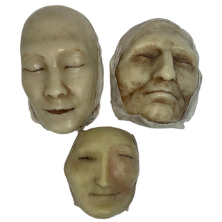 [Anatomy] Three Wax Death Masks, ca. 1900
