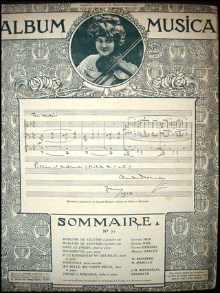 [Debussy, Claude. (1862-1918)] 1908 Album Musica, including "Dans le Jardin."