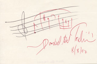 Del Tredici, David. (1937-2023) Autograph musical quotation signed