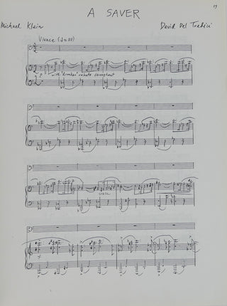 Del Tredici, David. (1937-2023) Three Songs for Baritone and Piano - INSCRIBED SCORE