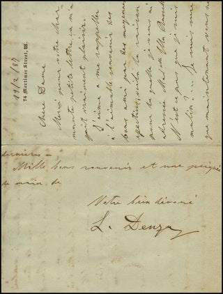 Denza, Luigi. (1846-1922) Autograph Letter