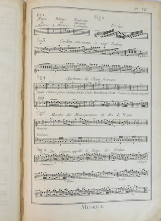 [Diderot, Denis. (1713–1784)] Rousseau, Jean Jacques. (1712 - 1778) [Rorem, Ned. (1923-2022)] Musique, Contenant 19 Planches...Vol. 7 - FROM THE LIBRARY OF NED ROREM