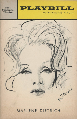 [Dietrich, Marlene (1901–1992)] Playbill and Promotional Flyer from a pair of solo performances