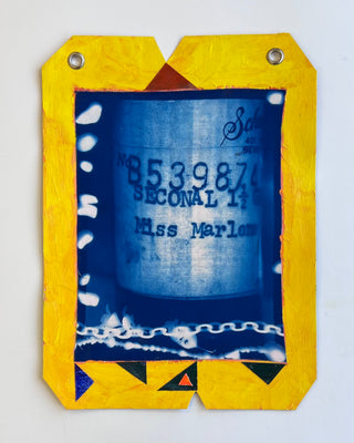 Koestenbaum, Wayne (b. 1958) Dietrich Seconal Cyanotype Assemblage #3 (“Miss Marlene”), 2025