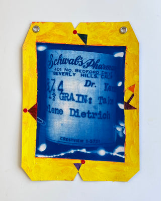 Koestenbaum, Wayne (b. 1958) Dietrich Seconal Cyanotype Assemblage #1 (“Grain”), 2025