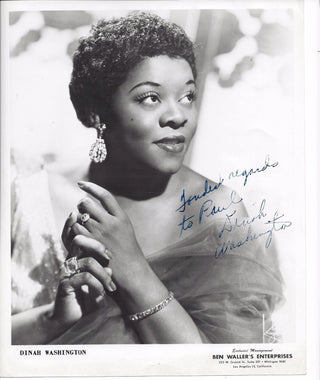 Washington, Dinah. (1924–1963) Signed Photograph