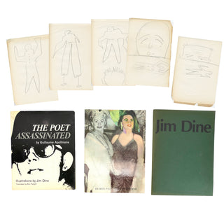 Dine, Jim. (b. 1935) [Apollinaire, Guillaume. (1880-1918)] 4 Original Drawings and 3 Books