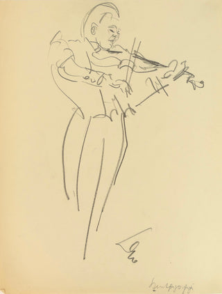 [Violinist] [Dolbin, Benedikt Fred (1883-1971)] Original Drawing of a Violinist