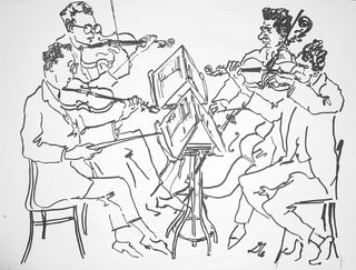 [Kolisch String Quartet] [Kolisch, Rudolf (1896-1978)] Dolbin, Benedikt Fred (1883-1971) "Wiener Steichquartett" Original Lithograph, ca. 1924
