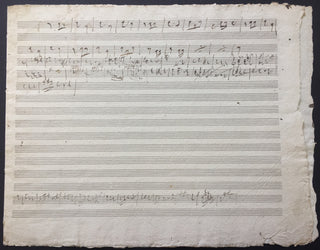 Donizetti, Gaetano. (1797–1848) "Quel sangue versato dal cielo s'innalza" - Autograph Musical Sketch from "Roberto Devereux"