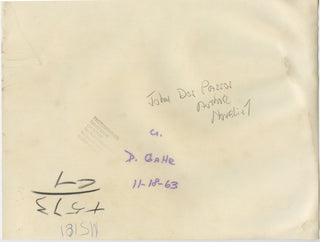 Dos Passos, John. (1896–1970) [Gahr, David. (1922–2008)] Original 1963 Contact Sheet