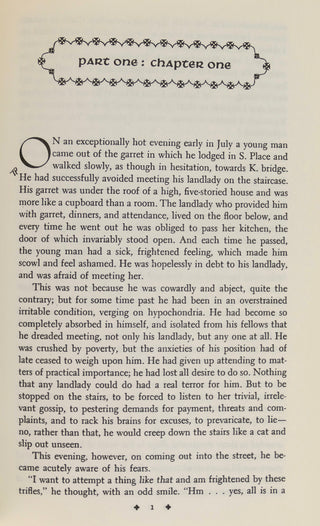 Dostoyevsky, Fyodor. (1821-1881) (Translated by Constance Garnett) [Bidart, Frank. (b.1939)] "Crime and Punishment"