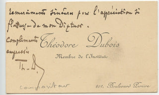 Dubois, Théodore. (1837-1924) Autograph Note Signed about his Dixtuor, view 1