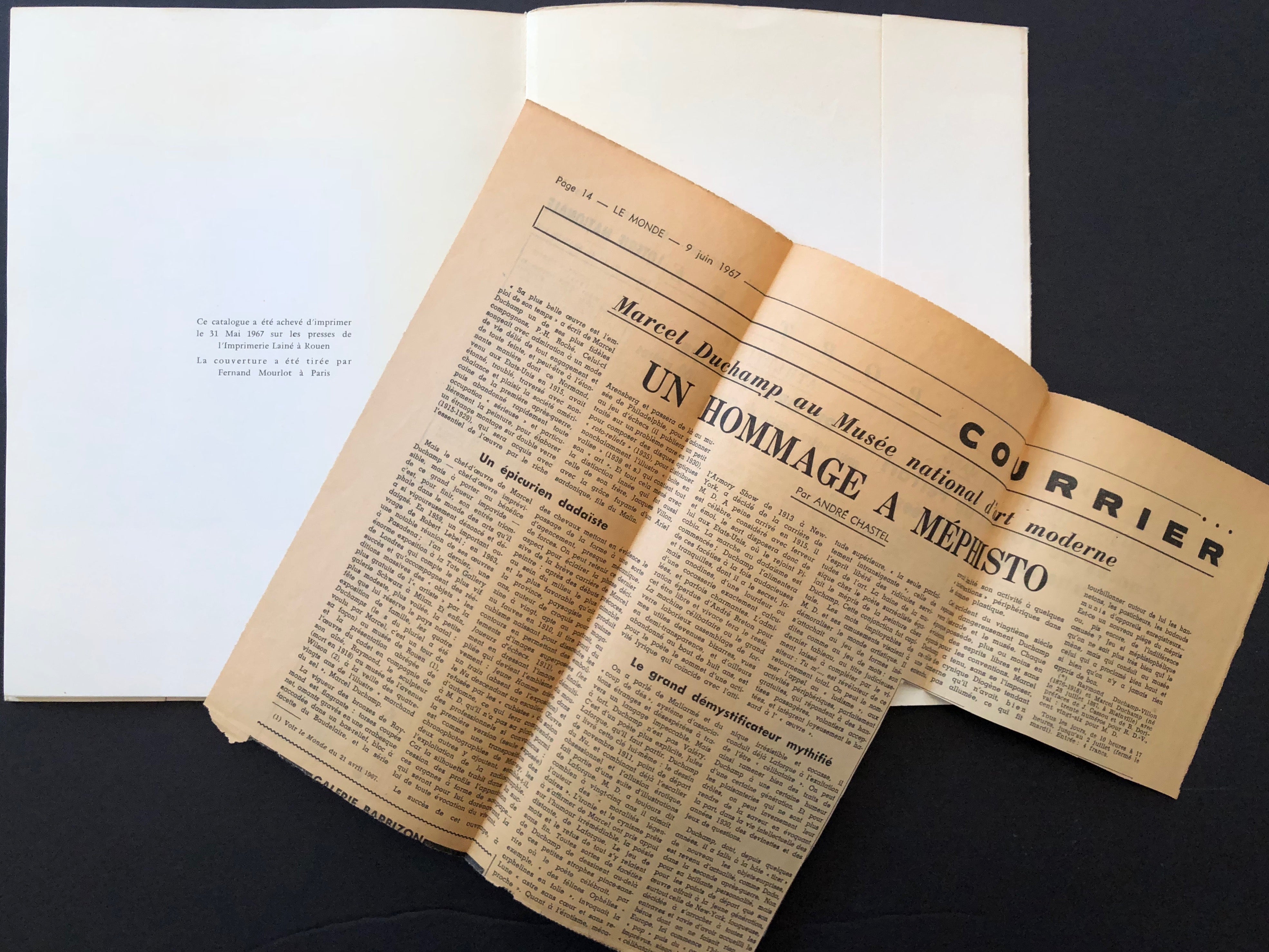 Duchamp, Marcel. (1887–1968) Signed Exhibition Catalogue
