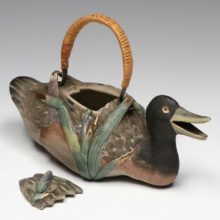[Japan] 18th Century Japanese Duck-Form Terracotta Teapot