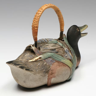 [Japan] 18th Century Japanese Duck-Form Terracotta Teapot