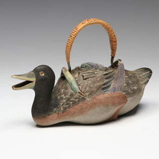 [Japan] 18th Century Japanese Duck-Form Terracotta Teapot