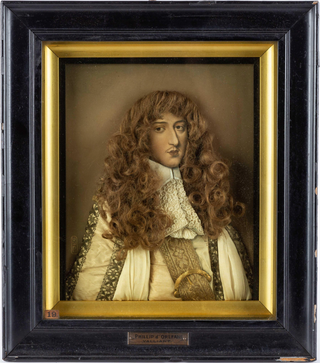 Phillipe I, Duke of Orléans. (1640–1701) Shadow Box Portrait with Hair!