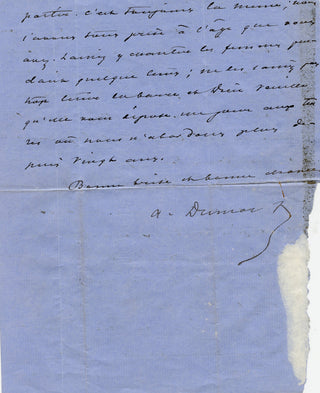 Dumas, Alexandre. (fils, 1824-1895) Autograph Letter Signed