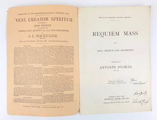 Dvorák, Antonín Leopold . (1841 - 1904) Requiem Mass for Soli, Chorus, and Orchestra... (Op. 89) - SIGNED SCORE