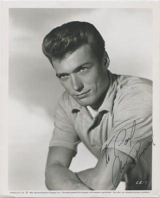 Eastwood, Clint. (b. 1930) Early Signed Photograph from his FIRST YEAR OF FILM MAKING