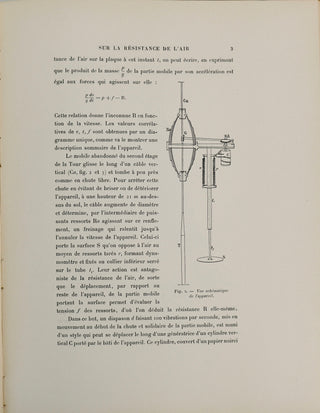 Eiffel, Gustave. (1832–1923) "Recherches expérimentales sur la résistance de l'air exécutées à la Tour Eiffel" - INSCRIBED PRESENTATION COPY TO HIS SON