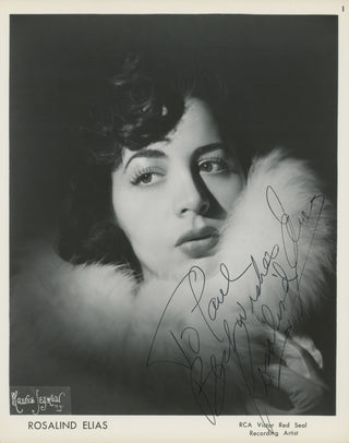 Elias, Rosalind. (1930–2020) "Nabucco," "Martha," "Così fan tutte" and More - Seven Signed Photographs