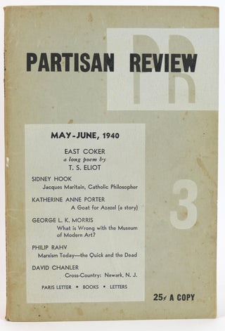 Eliot, T. S. (1888–1965) [Katherine Anne Porter, William Carlos Williams and Andre Gide] Partisan Review Vol. VII, No. 3, May-June, 1940