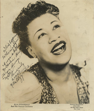 Fitzgerald, Ella. (1917–1996) Early Signed Photograph with Interesting Inscription