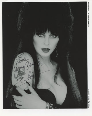 [Elvira] Peterson, Cassandra. (b. 1951) Signed Photograph as Elvira, Mistress of the Dark