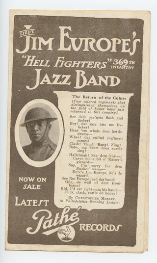 Europe, James Reece "Jim". (1881–1919) Flyer by Pathé Records