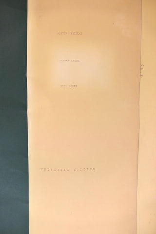 Feldman, Morton. (1926–1987) "Coptic Light" - Full Score