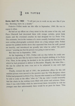 [Fellini, Federico. (1920–1993)] Boyer, Deena; MacDonald, Dwight (Afterword); Markmann, Charles Lam (Translator) [[Bidart, Frank. (b. 1939)] The Two Hundred Days of 8 1/2