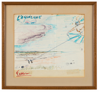 Fellini, Federico. (1920–1993) "L'Aquilone" (1978) -  Three Original Drawings for Playboy Magazine