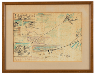 Fellini, Federico. (1920–1993) "L'Aquilone" (1978) -  Three Original Drawings for Playboy Magazine
