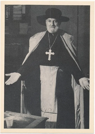 Ferlinghetti, Lawrence. (1919–2021) Signed Photograph as a Priest