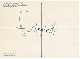 Ferlinghetti, Lawrence. (1919–2021) Signed Photograph as a Priest