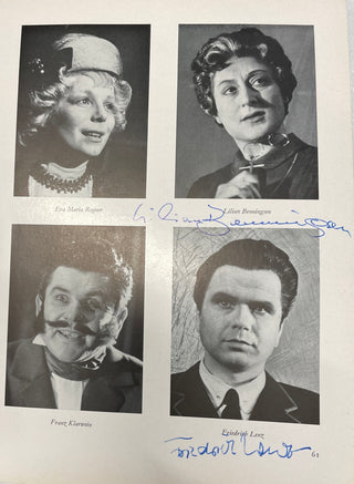 [Opera] Böhm, Karl. (1894–1981) & Thomas, Jess. (1927–1993) & Wiener, Otto. (1911–2000) & Malaniuk, Ira. (1919–2009) & Lipp, Wilma. (1925–2019) & Schmidt-Walter, Karl. (1900–1985) & Lenz, Friedrich. (1927–2015) & Benningsen, Lilian. (1924–2014) Signed pro