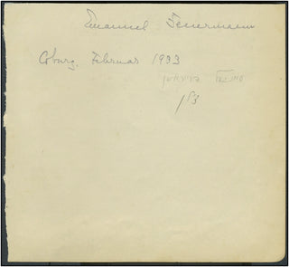 Feuermann, Emanuel. (1902–1942) Rare Autograph Signature with Original Photograph