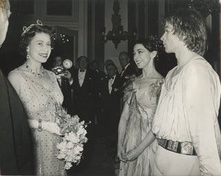 Fonteyn, Margot. (1919–1991) & Nureyev, Rudolf. (1938–1993) Original Photograph with Queen Elizabeth, 1969