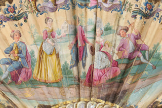 [Music Iconography] 18th Century French Painted Fan with Musical Scenes