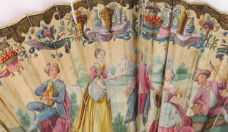 [Music Iconography] 18th Century French Painted Fan with Musical Scenes