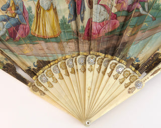 [Music Iconography] 18th Century French Painted Fan with Musical Scenes