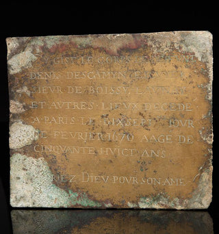 [Memento Mori] French Funerary Plaque, 1670. Bronze. 9.25" x 8".