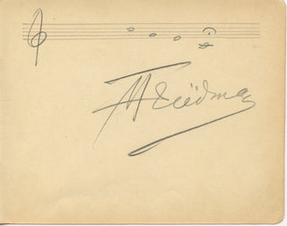 Friedman, Ignaz. (1882–1948) Autograph Musical Quotation Signed