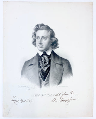 Gade, Niels. (1817-1890) Inscribed Portrait Engraving and Signed Diploma