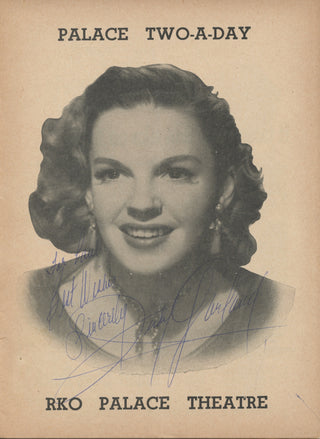Garland, Judy. (1922–1969) Signed 1951 Palace Theatre Program